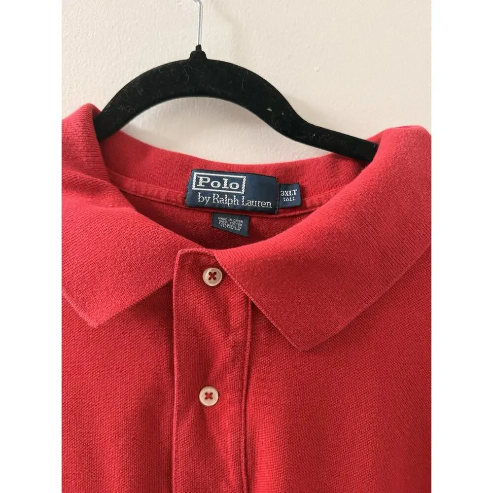 Polo Ralph Lauren Red Polo Shirt 3XLT Big & Tall Logo Embroidered